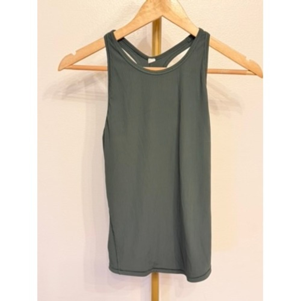 Lululemon Swiftly Ribbed Racerback Tank Top, Green, Size 4, MSRP $58